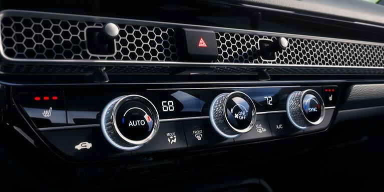 2026 Honda Civic Hatchback Sport Touring Hybrid dual-zone automatic climate control and honeycomb vents (Compact Hatchback).